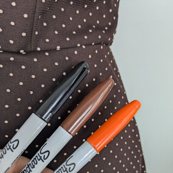 Vintage Mini Dress Y2K Polka Dot Retro Rockabilly Stapless Flare Tulle Brown 8 - Picture 10 of 13